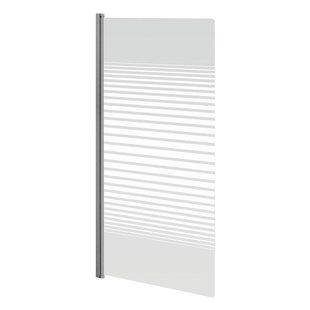 GO by Van Marcke Ammos badwand 750x1300mm 1delig 4mm omkeerbaar decor veiligheidsglas profielen geanodiseerd aluminium 114428C