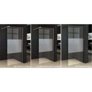 Wiesbaden Slim glasplaat 1100 x 2000 x 8 mm nano helder glas met melkglas middenband 20.3477