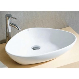 Xellanz Elite waskom rond 58,5 x 39 x 14 cm keramiek glans wit 18093