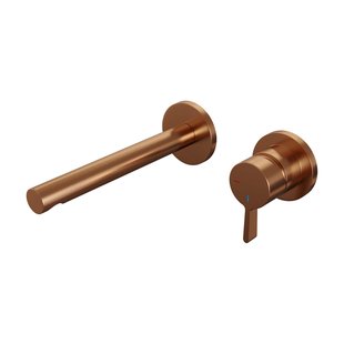 Brauer Copper Edition Wastafelmengkraan inbouw - rechte uitloop links - hendel middel dik - model E 1 - PVD - geborsteld koper 5-GK-004-S1-65