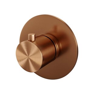 Brauer Copper Edition inbouwthermostaat - met inbouwdeel - 1 gladde knop - PVD - geborsteld koper 5-GK-018RR