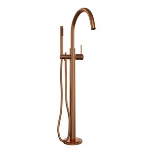 Brauer Copper Edition Staande Badkraan - handdouche staaf 1 stand -2 gladde knoppen - PVD - geborsteld koper 5-GK-042-1