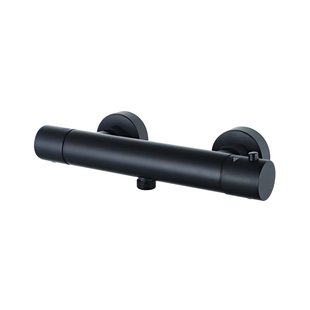 Fortifura Calvi Thermostatische Douchekraan - opbouw - zwart mat SW377839