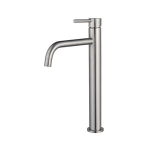 Fortifura Calvi Slim Wastafelkraan - 32cm - verhoogd - opbouw - Geborsteld RVS PVD (RVS) SW377859