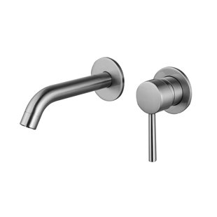 Fortifura Calvi Wastafelkraan - inbouw - met inbouwdeel - Geborsteld RVS PVD (RVS) SW1171114