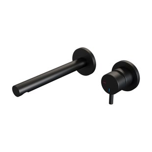 Brauer Black Edition Wastafelmengkraan inbouw - rechte uitloop links - hendel kort smal - model B 1 - mat zwart 5-S-004-S5-65