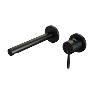 Brauer Black Edition Wastafelmengkraan inbouw - rechte uitloop links - hendel lang smal - model A 1 - mat zwart 5-S-004-S2-65