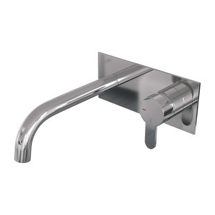 Brauer Chrome Edition Wastafelmengkraan inbouw - gebogen uitloop links - hendel plat smal - afdekplaat - model D 1 - chroom 5-CE-004-B4