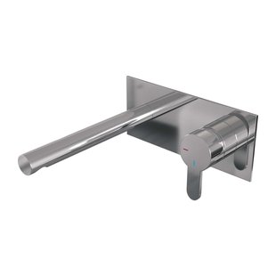 Brauer Chrome Edition Wastafelmengkraan inbouw - rechte uitloop links - hendel plat smal - afdekplaat - model D 1 - chroom 5-CE-004-S4