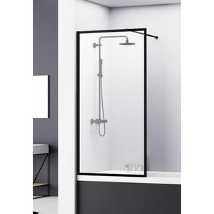 Van Rijn Products ST04 Badwand - 80x160cm - aluminium profiel zwart omkaderd ST04800