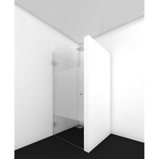 Van Rijn Products ST01 Nisdeur - 70x200cm - helder Clearglas - dikte 8mm - met geprinte baan - 100cm - zwart ST0110070GSZW