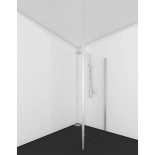 Van Rijn Products ST01 Vaste wand - 84x200cm - helder clearglas - dikte 8mm - U-profiel - RVS ST0180INL
