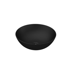 INK Otello Large waskom - 40x40x12cm - rond - porselein zwart mat 0300292
