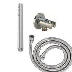 Wiesbaden Caral handdoucheset inbouw rond 1 stand staafhanddouche met conische doucheslang en wandhouder RVS sw62403/sw62410/sw62578/