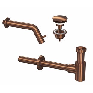 INK 3A Fonteinkraanset - wandFonteinkraan - always open - plug en designSifon - Mat rose goud 9902422