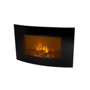 Eurom Valencia Sfeerhaard Wand 2000watt 14.5x88.3x56cm Metaal Glas Zwart 363234