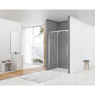 Van Rijn Products ST06 Softclose schuifdeur - 118x200cm - helder glas - dikte 8mm - incl. greep - chroom ST06300120