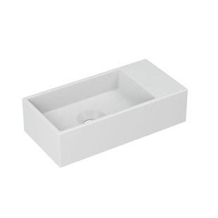 INK Versus Fontein - 36x18x9cm - wasbak links - 0 kraangaten - porselein wit mat 3404251