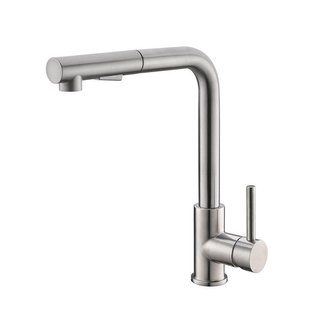 Xellanz Reno Twenty keukenkraan met coldstart en uittrekbare handdouche geborsteld RVS 24.3709