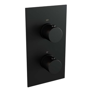 Brauer Black Edition inbouwthermostaat - met inbouwdeel - 2 gladde knoppen - mat zwart 5-S-5100