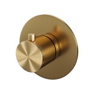 Brauer Gold Edition inbouwthermostaat - met inbouwdeel - 1 gladde knop - PVD - geborsteld goud 5-GG-018RR