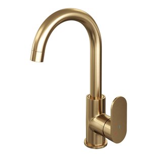 Brauer Gold - Edition Wastafelmengkraan opbouw - hoog - draaibaar - ronde uitloop - model C - PVD - geborsteld goud 5-GG-003-R1