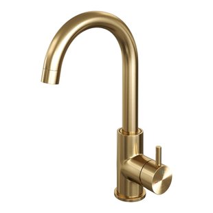 Brauer Gold - Edition Wastafelmengkraan opbouw - hoog - draaibaar - ronde uitloop - model b - PVD - geborsteld goud 5-GG-003-R2