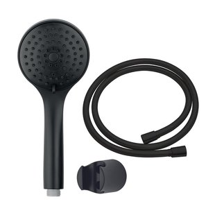 Nemo Spring Nero handdoucheset met ronde handdouche doucheslang en handdouchehouder zwart mat sw369969/sw404914/sw404917/