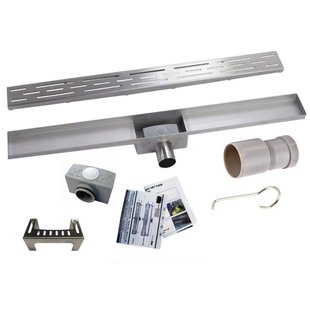 Xellanz Eco douchegoot met rooster 90 x 7 cm RVS 33.4304