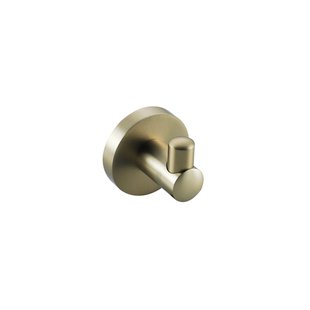 Fortifura Calvi Handdoekhaak - enkel - rond - met rozet - Geborsteld Messing PVD (Goud) SW639937