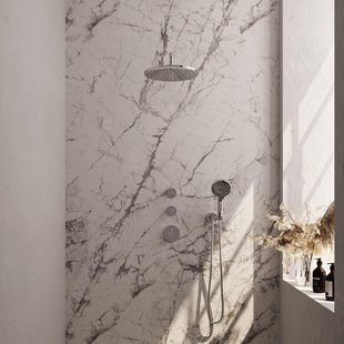 Brauer Chrome Edition Regendoucheset inbouw - hoofddouche 30cm - gebogen wandarm - met inbouwdeel - Gladde knoppen - handdouche Rond 3 standen - chroom 5-CE-077