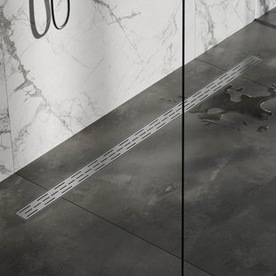 Brauer Douchegoot - 160x7x6.7cm - ondiepe vloerflens - zijuitloop - RVS DR-SRF160NG