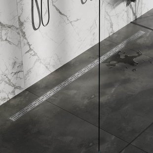 Brauer Douchegoot - 180x7x6.7cm - ondiepe vloerflens - zijuitloop - RVS DR-SRF180NG