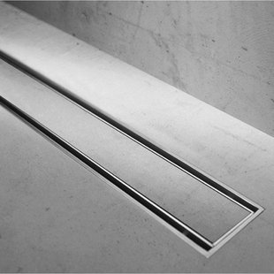 Easy Drain Modulo TAF low douchegoot - 80x6.7cm - met vloerflens - Waterslot: 50mm- RVS geborsteld edm1taflt800-50