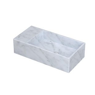 INK Versus Fontein - 36x18x9cm - wasbak rechts - 1 kraangat - marmer mat wit 3404115