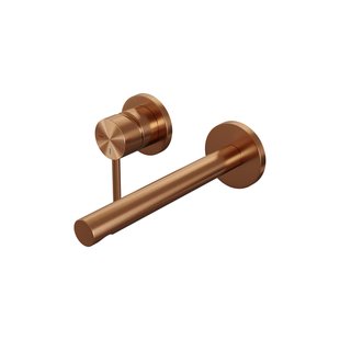 Brauer Copper Edition Wastafelmengkraan inbouw - rechte uitloop rechts - hendel lang smal - model A2 PVD - geborsteld koper 5-GK-083-S2-65