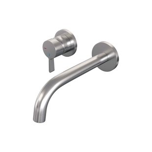 Brauer Brushed Edition Wastafelmengkraan inbouw - gebogen uitloop rechts - hendel middel dik - model E2 PVD - geborsteld RVS 5-NG-083-B1-65