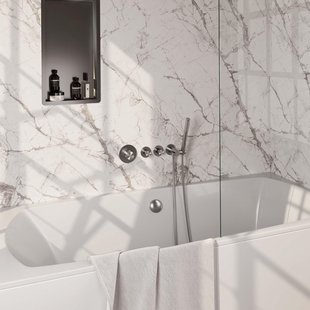 Brauer Brushed carving inbouw - douchegarnituur - 3 carving knoppen - handdouche staaf 1 stand - PVD- geborsteld RVS 5-NG-095