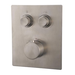 Wiesbaden Caral Klik Pro inbouw thermostatisch douchekraan 2 functies met inbouwdeel geborsteld staal SW717347 / SW717345