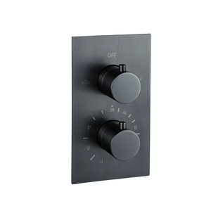 Fortifura Calvi Thermostatische Inbouwkraan - inbouwdeel - Geborsteld Gunmetal PVD SW1159495