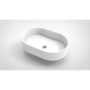 Arcqua Case waskom - 55x36cm - Ovaal - Cast marble Wit Glans WAS106385