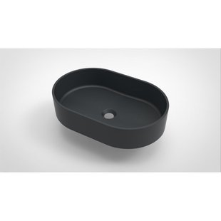 Arcqua Case waskom - 55x36cm - Ovaal - Cast marble Antraciet Mat WAS462050