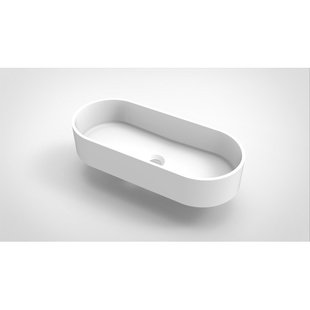 Arcqua Case waskom - 60x26cm - Ovaal - Cast marble Wit Mat WAS116065