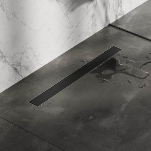 Brauer Douchegoot - 70x7.5cm - vloerflens - tegelinlegrooster omkeerbaar - RVS - zwart mat DR-MRF70S