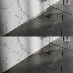 Brauer Douchegoot - 80x7.5cm - muurflens - tegelinlegrooster omkeerbaar - RVS - RVS - geborsteld RVS DR-MRFW80NG