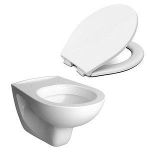 Nemo Intro Star verkort hangtoilet met closetzitting porselein wit SW773625 - SW481975