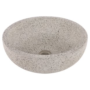 Differnz Terrazzo waskom - 40x40x15cm - rond - terrazzo - mat wit/zwart 38.010.55