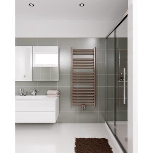 Instamat Rondo lux elektrische handdoekradiator 60.7x121cm 600watt inclusief wandconsoles wit RL120.60ES02