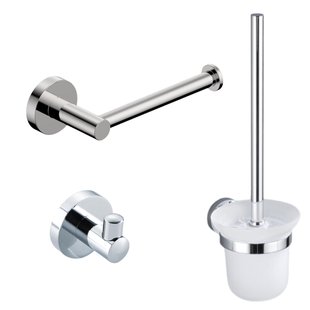 Fortifura Calvi Toiletset - toiletborstelhouder - open - handdoekhaak - toiletrolhouder - zonder klep - chroom SW639922/SW639924/SW639926