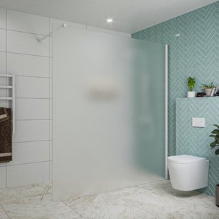 Fortifura Galeria inloopdouche - 180x200cm - mat glas - wandarm - mat wit SW797933/SW797906